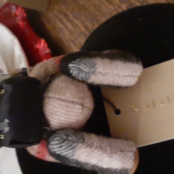 BURBERRY THOMAS BEAR Signature Check Bow tie Backpack Keychain AUTHENTIC - Picture 4 of 10